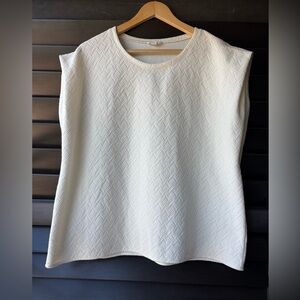 OTT Size Large Cream Boxy Structrued Blouse with Texture